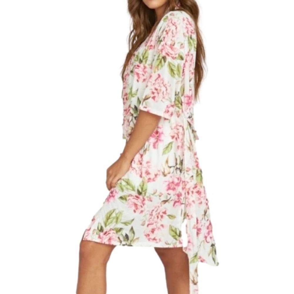 SHOW ME YOUR MUMU Garden of Blooms Robe White/Pink/Green Women's OS - Picture 5 of 8